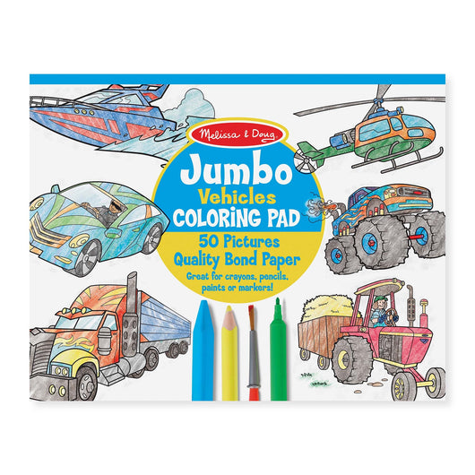 Melissa & Doug Jumbo Coloring Pad - Vehicles (20)