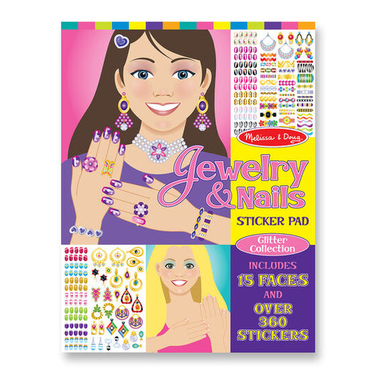 Melissa & Doug Jewelry & Nails Glitter Collection Sticker Pad (20)