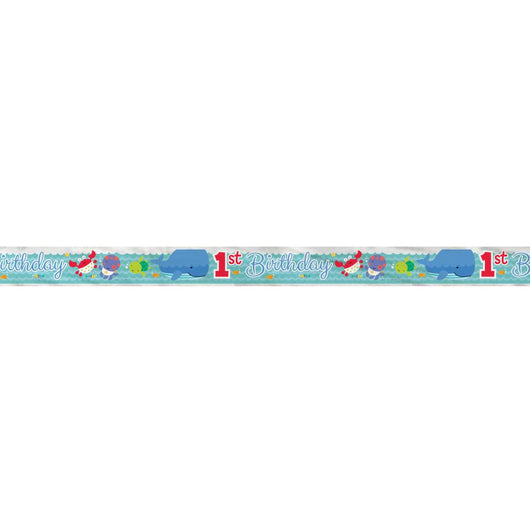 Foil Under The Sea Pals 1st Birthday Banner, 12 ft