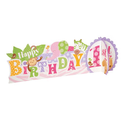 Pink Safari 1st Birthday Deluxe 3D Centerpiece