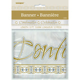 Foil Gold & Silver Radiant Cross "Confirmation" Banner, 12 ft