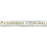 Foil Gold & Silver Radiant Cross "Confirmation" Banner, 12 ft