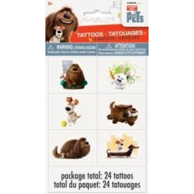 The Secret Life of Pets Color Tattoo Sheets, 4ct.