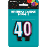 Birthday Cheer Number 40 Birthday Candle