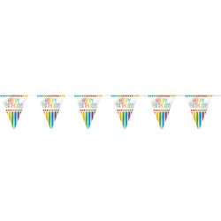 Rainbow Birthday Flag Banner, 12ft