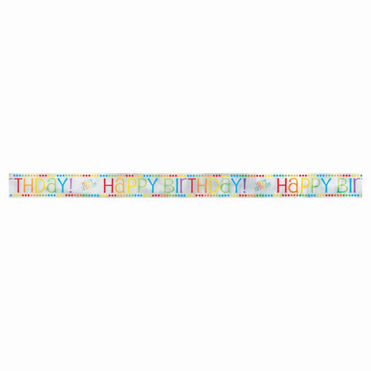 Foil Rainbow Birthday Banner, 12 ft