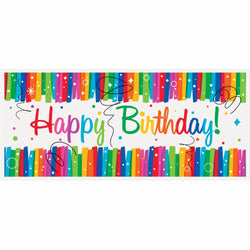 Rainbow Ribbons Birthday Wall Banner, 60