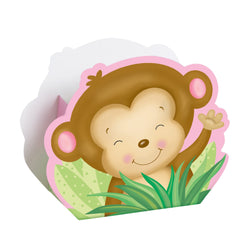 Girl Monkey Baby Shower Favor Boxes, 8ct