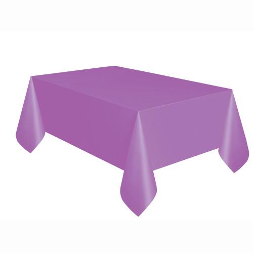 Pretty Purple Solid Rectangular Plastic Table Cover, 54