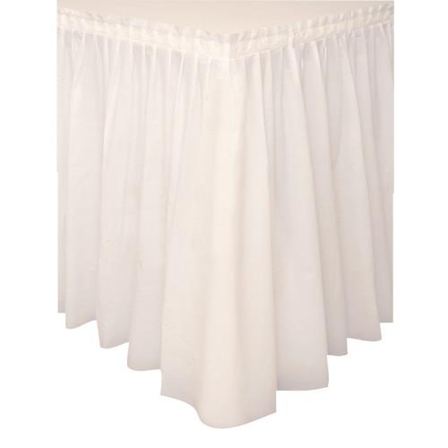 Ivory Solid Plastic Table Skirt, 29