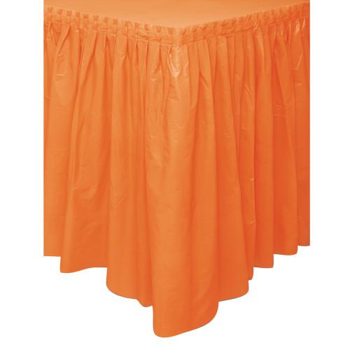 Orange Solid Plastic Table Skirt, 29