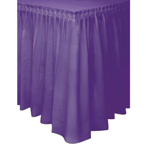 Purple Solid Plastic Table Skirt, 29