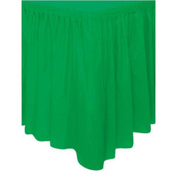 Emerald Green Solid Plastic Table Skirt, 29