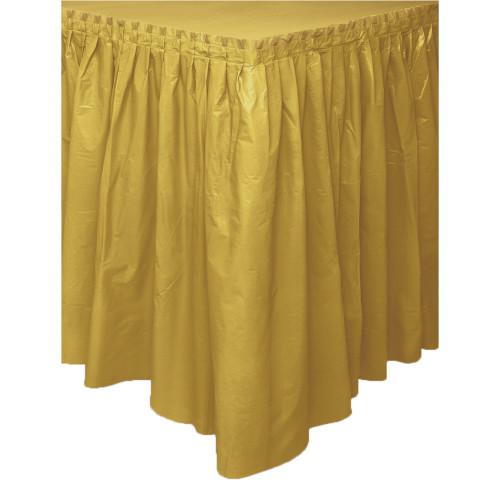 Gold Solid Plastic Table Skirt, 29