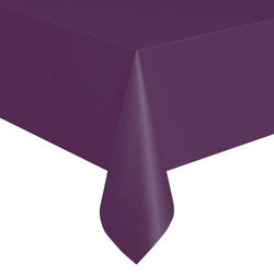 Deep Purple Solid Rectangular Plastic Table Cover, 54
