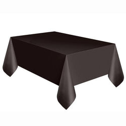Black Solid Rectangular Plastic Table Cover, 54