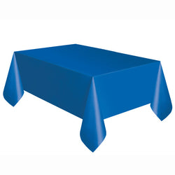 Royal Blue Solid Rectangular Plastic Table Cover, 54