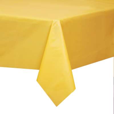 Sunflower Yellow Solid Rectangular Plastic Table Cover 54