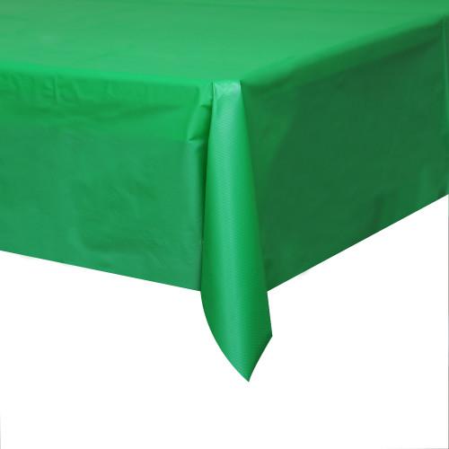 Emerald Green Solid Rectangular Plastic Table Cover, 54