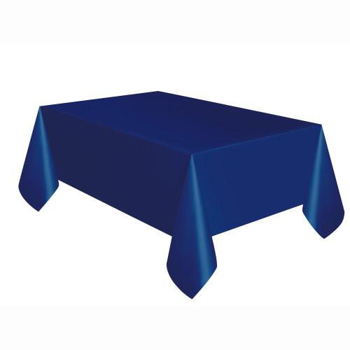 True Navy Blue Solid Rectangular Plastic Table Cover, 54