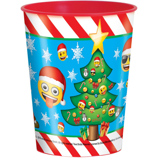 Emoji Christmas 16oz Plastic Stadium Cup