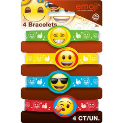 Emoji Stretchy Bracelets, 4ct.