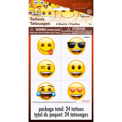 Emoji Tattoo Sheets, 4ct.