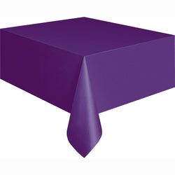 Deep Purple Solid Rectangular Plastic Table Cover, 54