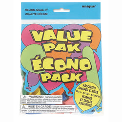 Assorted Latex Balloons Value Pak, 100 grams