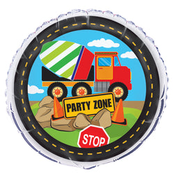 Construction Party Round Foil Balloon 18