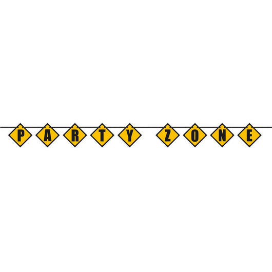 Construction Party Zone Block Banner