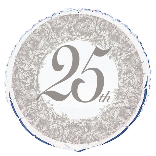 25th Anniversary Round Foil Balloon 18