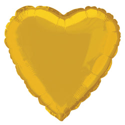 Gold Solid Heart Foil Balloon 18