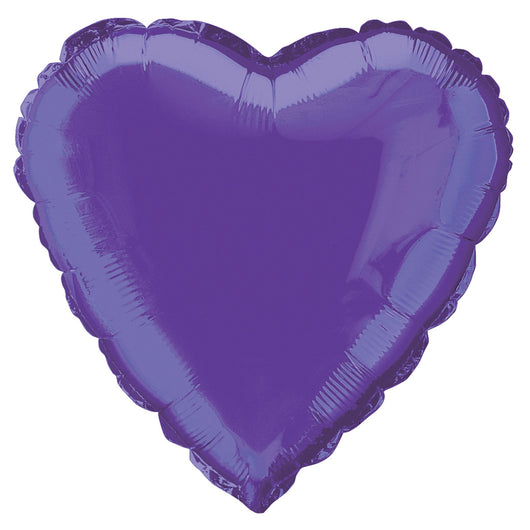 Deep Purple Solid Heart Foil Balloon 18