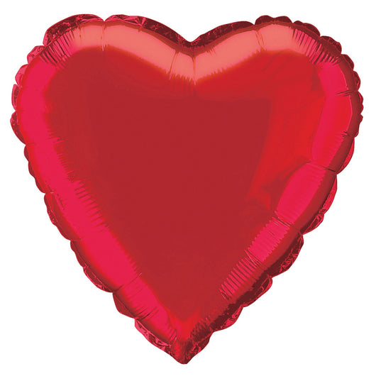 Red Solid Heart Foil Balloon 18