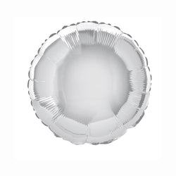 Silver Solid Round Foil Balloon 18