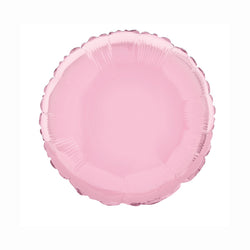 Pastel Pink Solid Round Foil Balloon 18