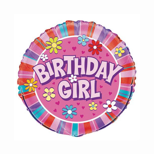 Birthday Girl Round Foil Balloon 18