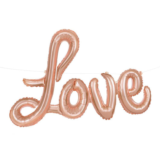 Rose Gold Love Foil Letter Balloon Banner Kit, 36