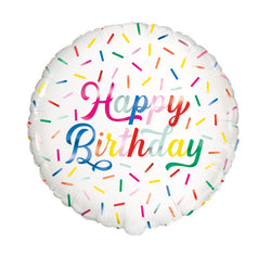 Birthday Sprinkle Happy Birthday Round Foil Balloon 18