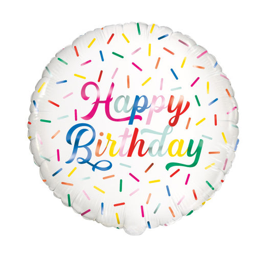 Birthday Sprinkle Happy Birthday Round Foil Balloon 18