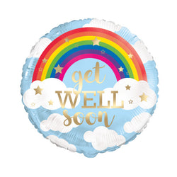 Rainbow Get Well Soon Round Foil Balloon 18