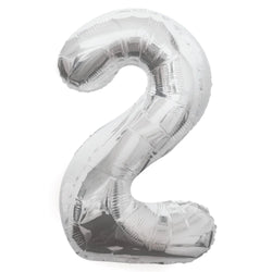 Silver Number 2 Shaped Foil Balloon 34