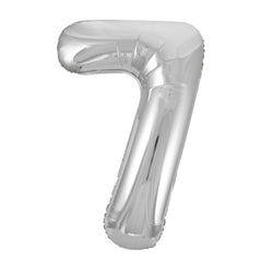 Silver Number 7 Shaped Foil Balloon 34