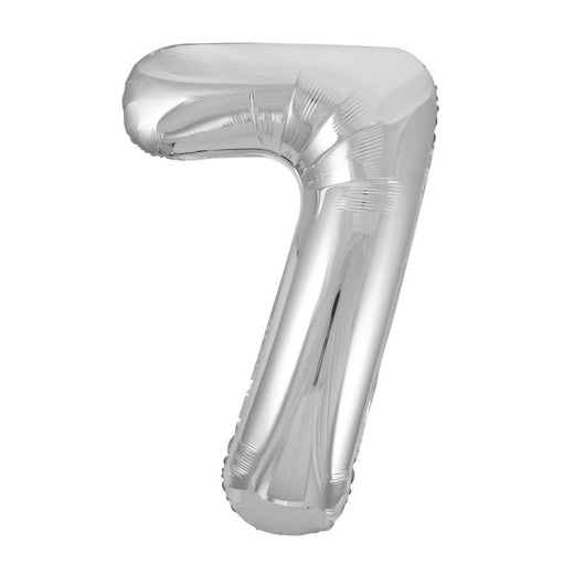 Silver Number 7 Shaped Foil Balloon 34