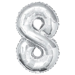 Silver Number 8 Shaped Foil Balloon 34
