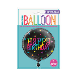 Rainbow Happy Birthday Round Foil Balloon 18