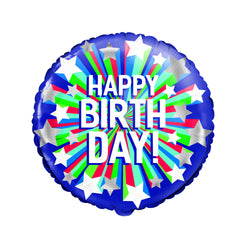Shooting Star Happy Birthday Round Foil Balloon 18