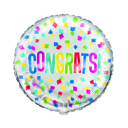 Colorful Congrats Round Foil Balloon 18
