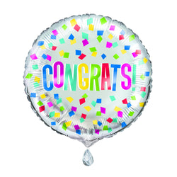 Colorful Congrats Round Foil Balloon 18